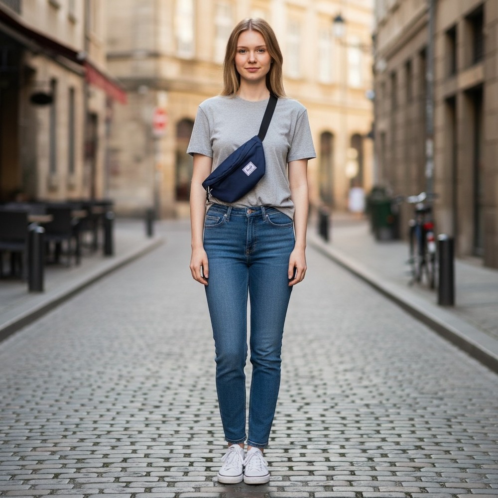 Herschel Classic Hip Pack Navy Blue Black 1L Waist Bag Fanny Pack New